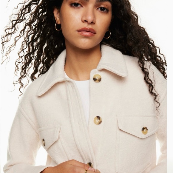 NWT Wilfred Ganna heather bone merino wool shacket - Picture 7 of 15